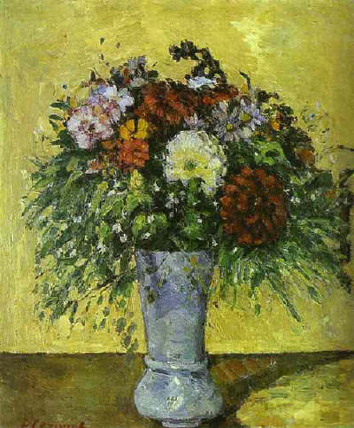 Paul Cezanne. Flowers in a Blue Vase c. 1873-75