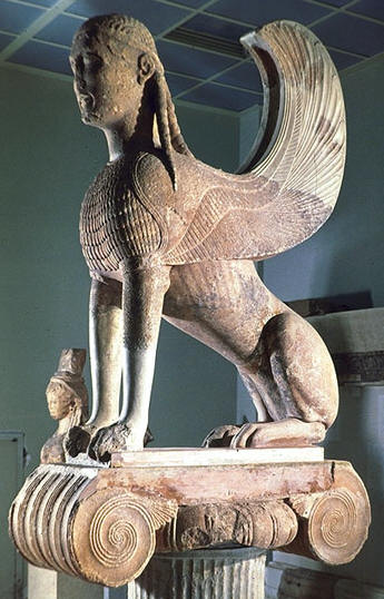 Naxian Sphinx at Delphi, ca. 560 BC