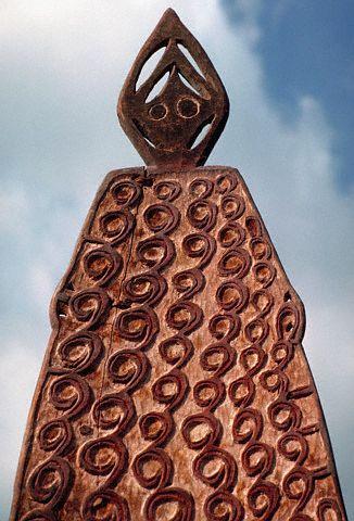 Carved Asmat Shield in Indonesia