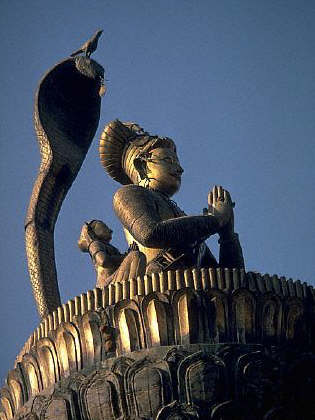 A gilded statue of King Yoganendra Malla