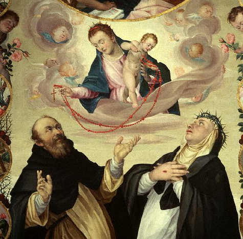 St. Dominic and St. Catherine of Siena from Rosary Madonna Altarpiece by Gaspare Narvesa