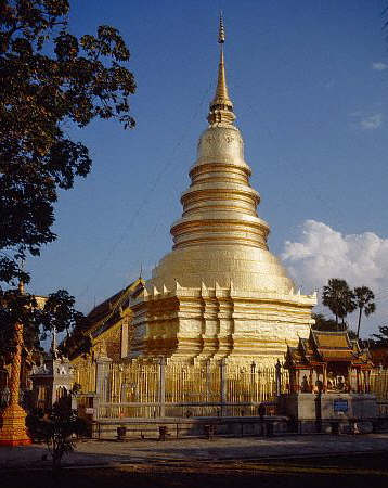 Chedi of Wat Phra That Haripunchai Temple, Lamphun, Thailand