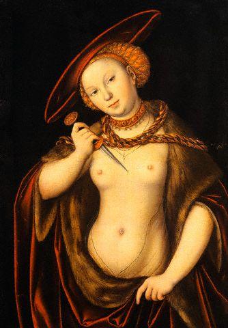 Lucretia by Lucas Cranach 1548