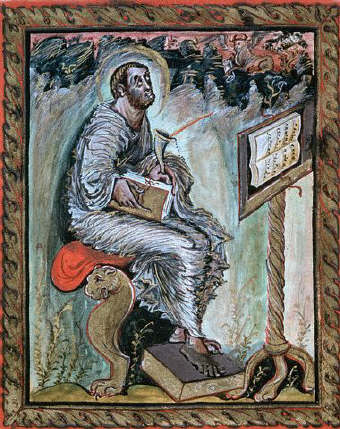 Manuscript Illumination of Saint Luke from the Gospel Book of Ebbo 816-835