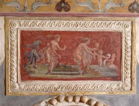 Muses with Children. Wall Fresco at Castel Sant'Angelo ca. 135 A.D.