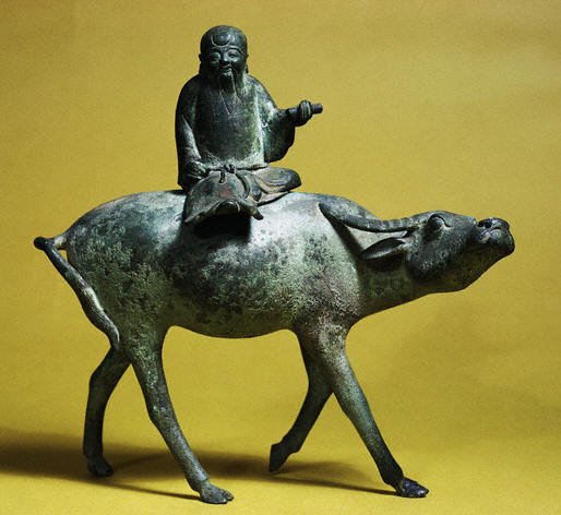 Sung Dynasty Statue of Lao-tzu Riding a Water Buffalo
