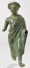 Etruscan bronze male figure wearing a toga