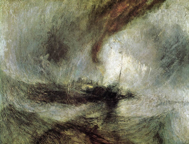 William Turner. Snow Storm - Steam-Boat off a Harbour's Mouth Making Signals in Shallow Water, and Going by the Lead, 1842