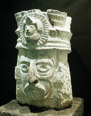 Mayan Sculpture Head of a Man With Tattoos