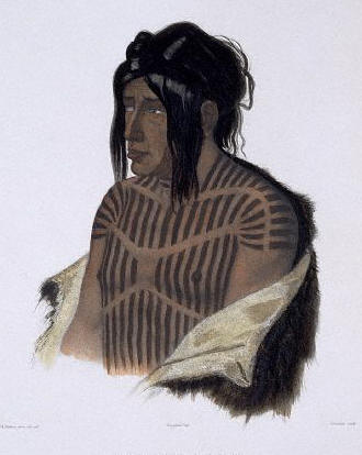 Mahsette-Kuiuab, Chief of the Cree Indians after a Painting by Karl Bodmer