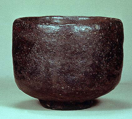 Japanese Black Raku Ware Tea Bowl Named Makomo . 16th 