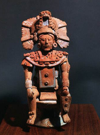 Mayan Ceramic Figurine of a Nobleman on a Throne