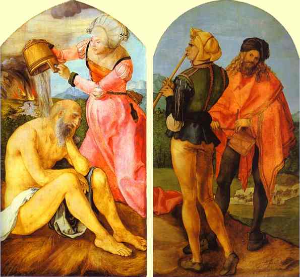 Albrecht Durer, The Jabach Altarpiece.  Job Castigated by His Wife
