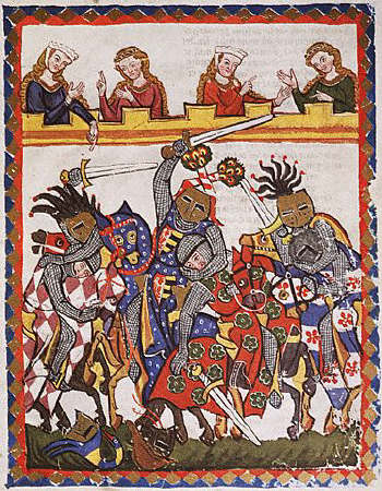 Codex Manesse, The Duke of Anhalt in a Tournament ca. 1305-1340