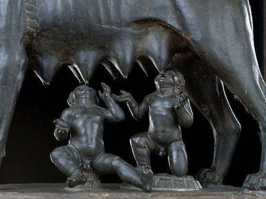 Detail of Romulus and Remus as Infants from She-Wolf