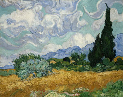 Wheatfield with Cypresses by Vincent van Gogh 1889