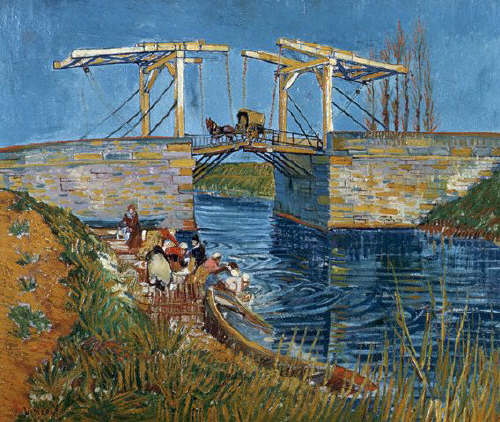 Langlois Bridge with Women Washing by Vincent van Gogh 1888
