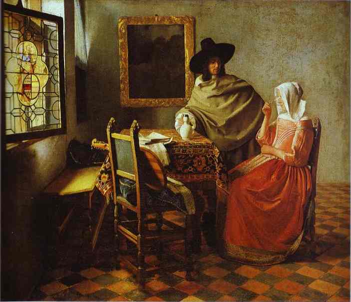Jan Vermeer. The Glass of Wine. c.1658-1660
