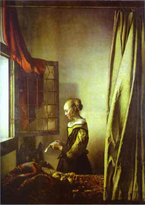 Jan Vermeer. Girl Reading a Letter at an Open Window. c.1657