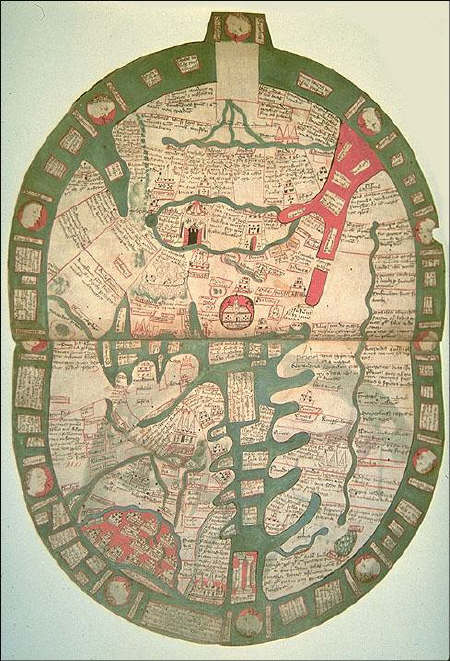 World Map by Ranulf Higden, from the Polychronicon, 1350