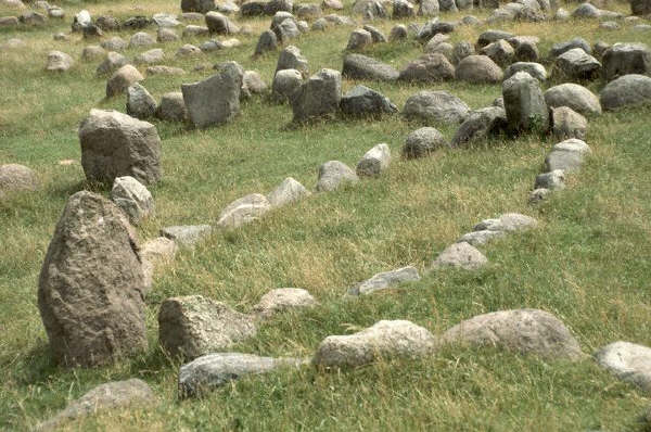 Viking stone formations, in the forefront a formation in the shape of a boat