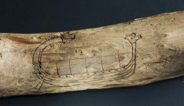 Carving of a Norse Ship