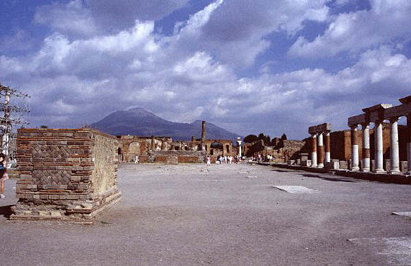 Forum of Pompeii Against Mount Vesuvius