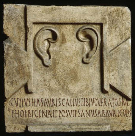 Roman Relief with Ears and Inscription