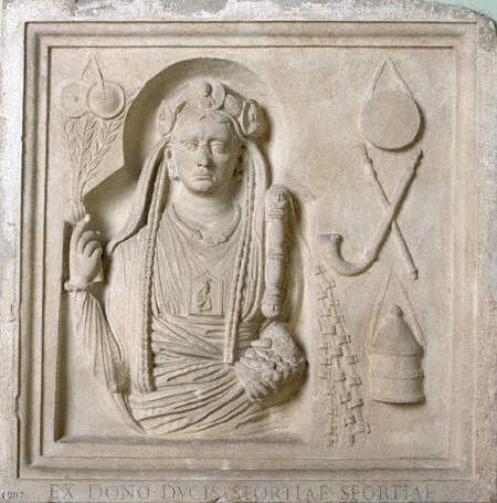 Votive Relief Depicting Cybele and Objects of the Cult of Cybele