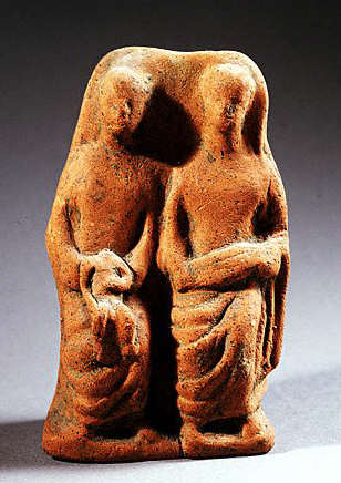 Votive Statuettes of Two Women and a Child 5th c 