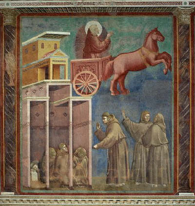 Vision of the Fiery Chariot by Giotto di Bondone 1297-1299