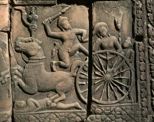 Bas-Relief of Chariot, Angkor, Cambodia