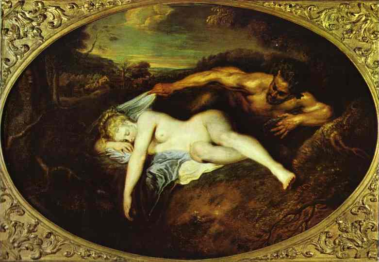Jupiter and Antiope  by Antoine Watteau