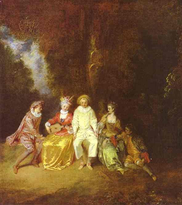 Happy Pierrot  by Antoine Watteau