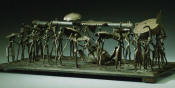 A Fon Brass Processional Group of Figures